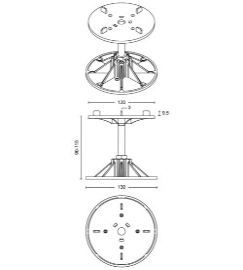Ploturi reglabile din aluminiu ALU 90–115mm - imagine 2