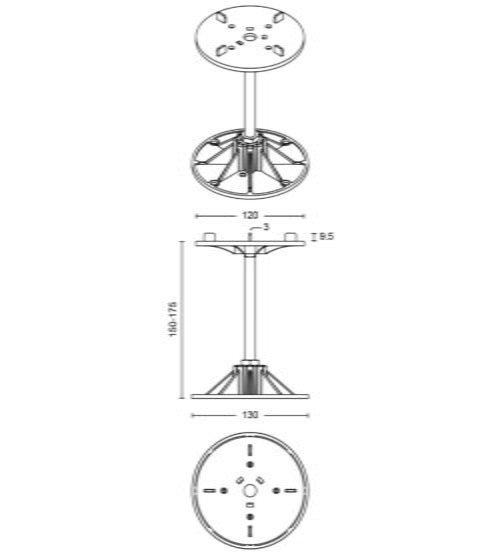 Ploturi reglabile din aluminiu ALU 150–175mm - imagine 2