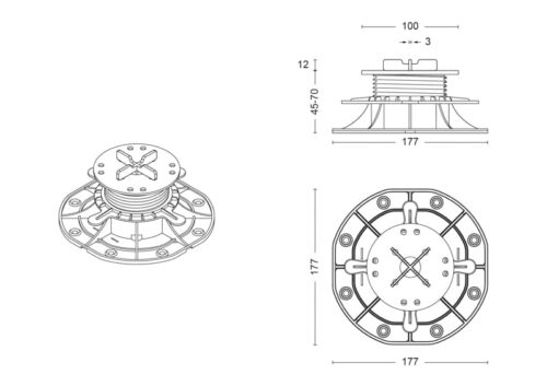 Ploturi reglabile STANDARD 45–70mm - imagine 3